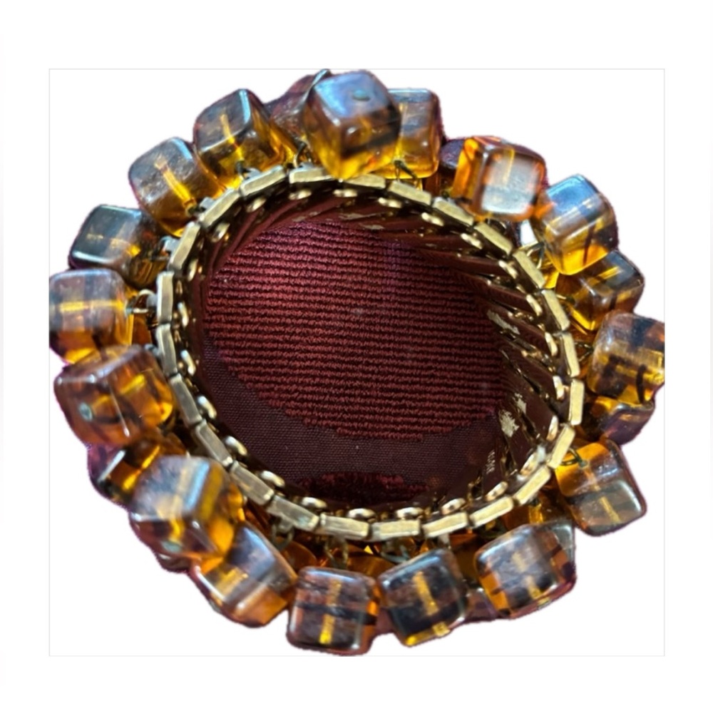 Vintage 1960s / 1970s Mid-Century Mod Chunky Lucite Expansion Statement Bracelet